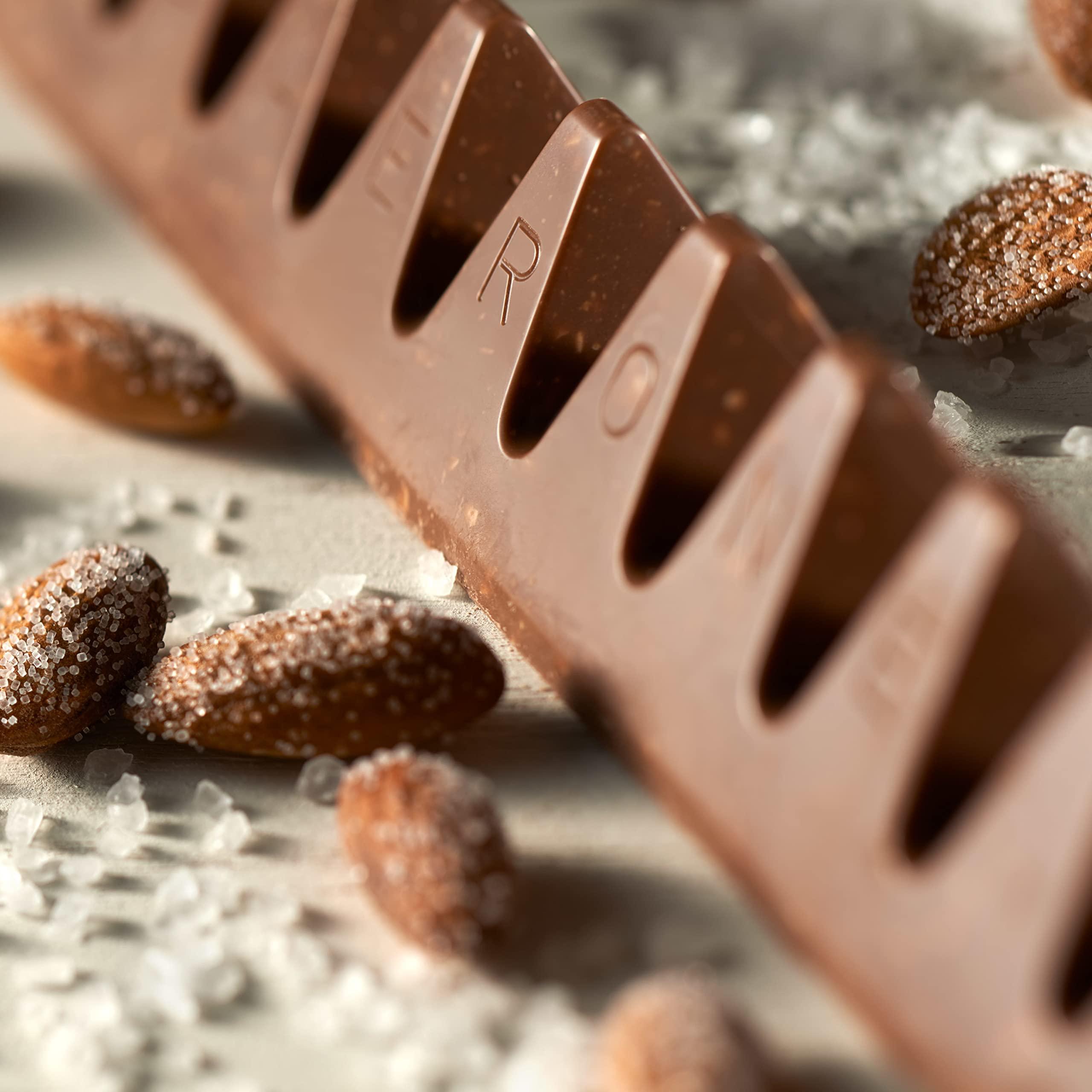 Toblerone Toblerone Chocolate Gift Box (Milk Chocolate, White Chocolate, & Milk Chocolate with Salted Caramelized Almonds Chocolate Bars), Valentines Day Chocolate Candy, 9 - 3.52 oz Bars