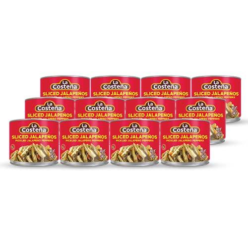 La Costeña La Costeña Sliced Jalapeño Peppers | Pickled Green Hot Jalapeños | 12 Ounce Can (Pack of 12)