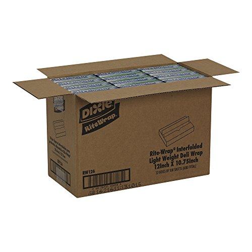 Georgia-Pacific Rite-Wrap, RW126, White, Light-Weight Interfolded Dry Wax Deli Paper 10.75" Width x 12" Length by GP PRO (Georgia-Pacific) (Case of 12 Boxes, 500 Sheets Per Box)