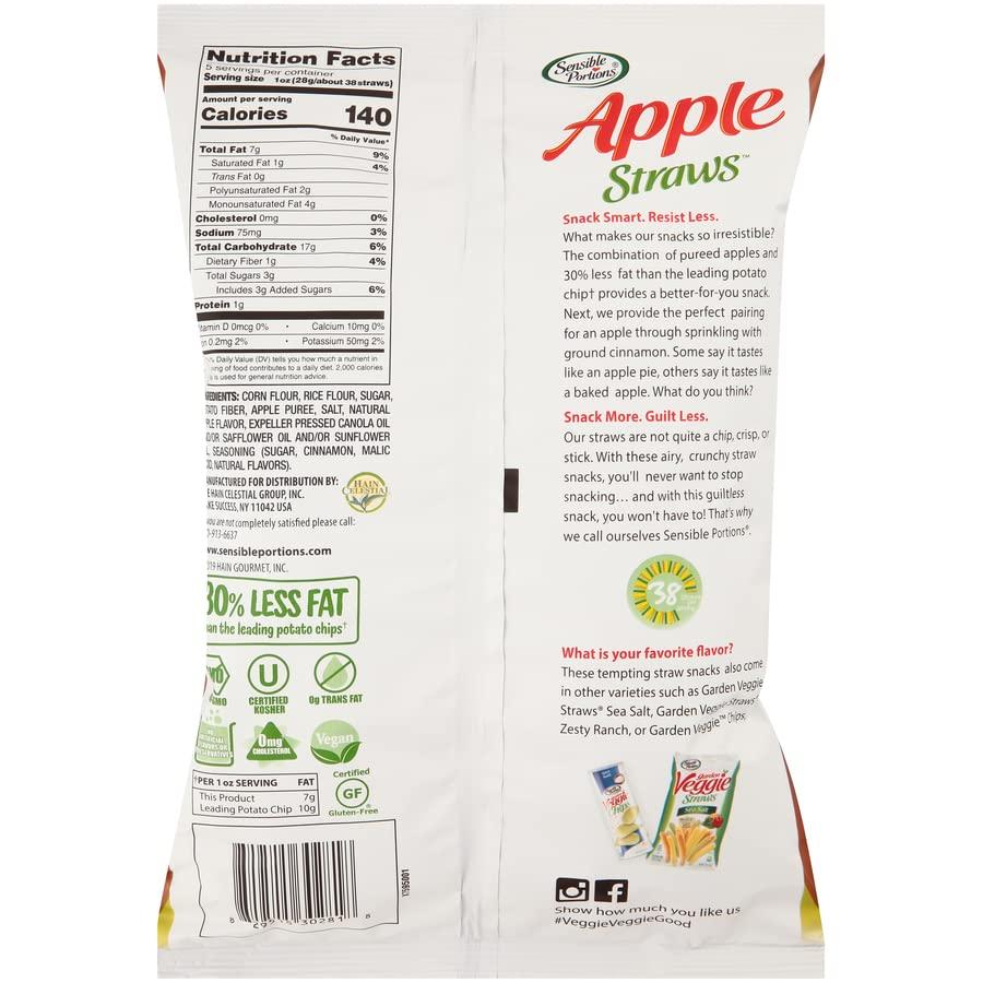 Sensible Portions Sensible Portions Apple Straws, Cinnamon, 5 Oz (Pack of 12)