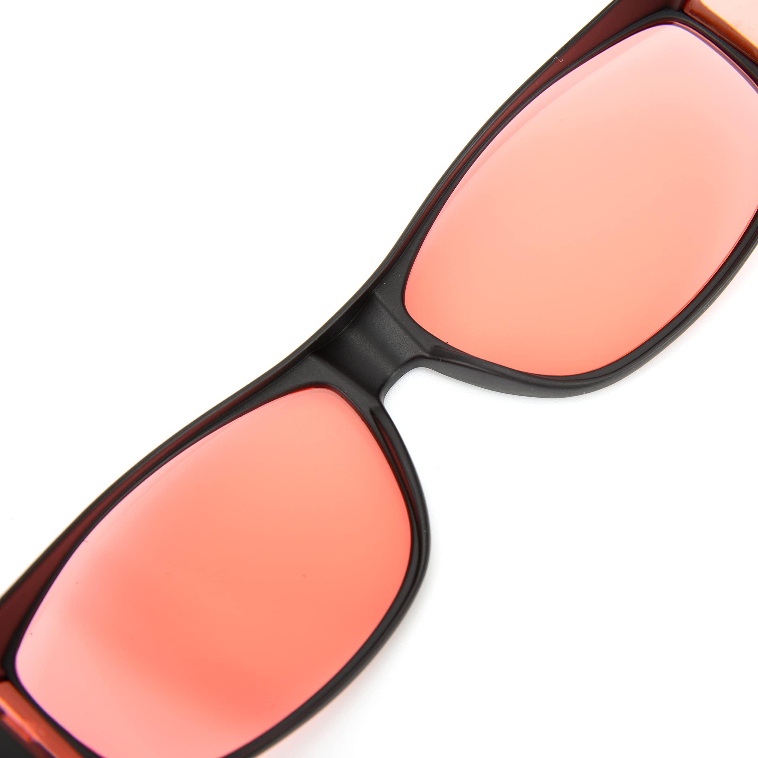 SomniLight Light Therapy SomniLight Light Therapy SomniLight FL-41 Light Sensitivity Glasses for Florescent Light Sensitivity, Photophobia, and Migraines (fit-over style), Black, Medium