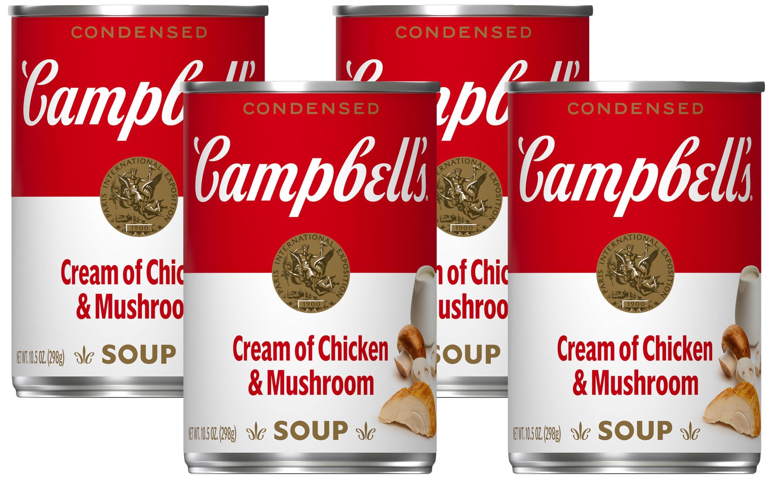 Campbell\'s Campbell\'s Condensed Cream of Chicken & Mushroom Soup, 10.5 Ounce Can (Pack of 4)