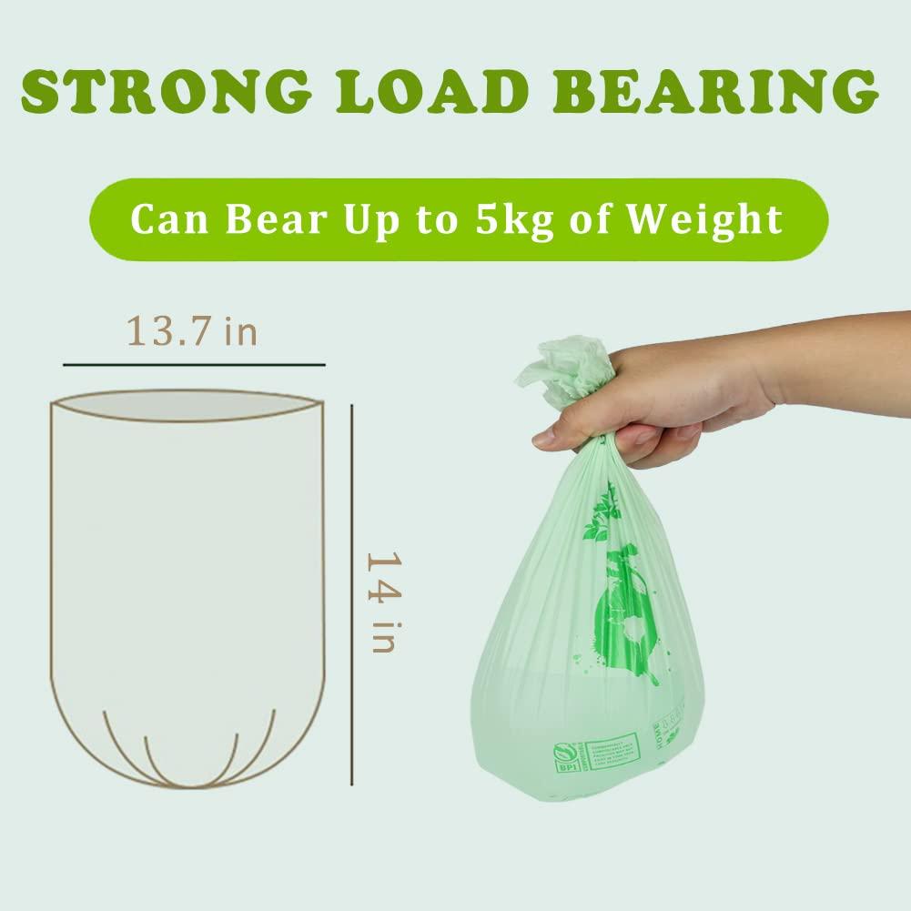 mavere 100% Compost Bags for Kitchen Countertop Compost Bin - 1, 1.2, 1.3, 1.5 Gallon, Kitchen Food Scrap Waste Compostable Small Trash Bags, ASTM D6400, US BPI and Europe OK Compost Home Certified, 100ct