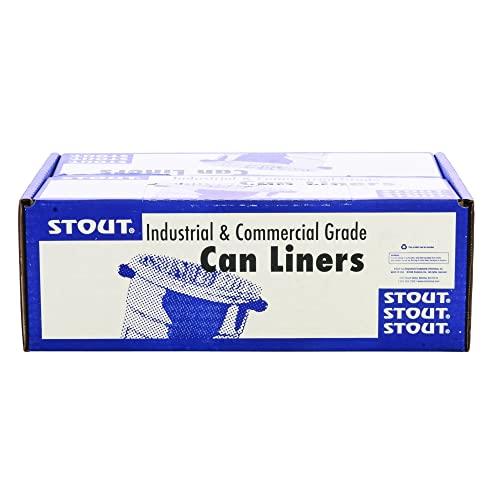 Stout Stout by Envision Commerical 33 Gallon Can Liners - 100 Bags - 1.5 mil Heavy Duty Industrial 100% Recycled Puncture & Tear Resistant Garbage Trash Bags