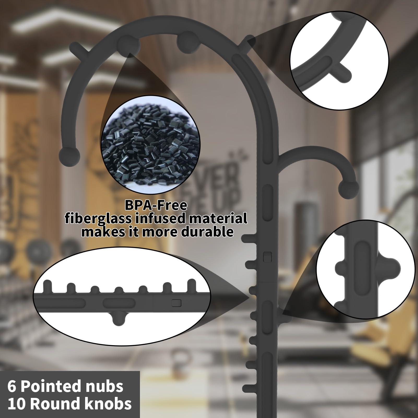 Cubetoou Cubetoou Back and Neck Massager for Pain Relief Deep Tissue, Upgraded Full Body Trigger Point Cane Massage Tools, Massage Stick Pressure Point Hook, Muscle Knot Remover Tool (Black)