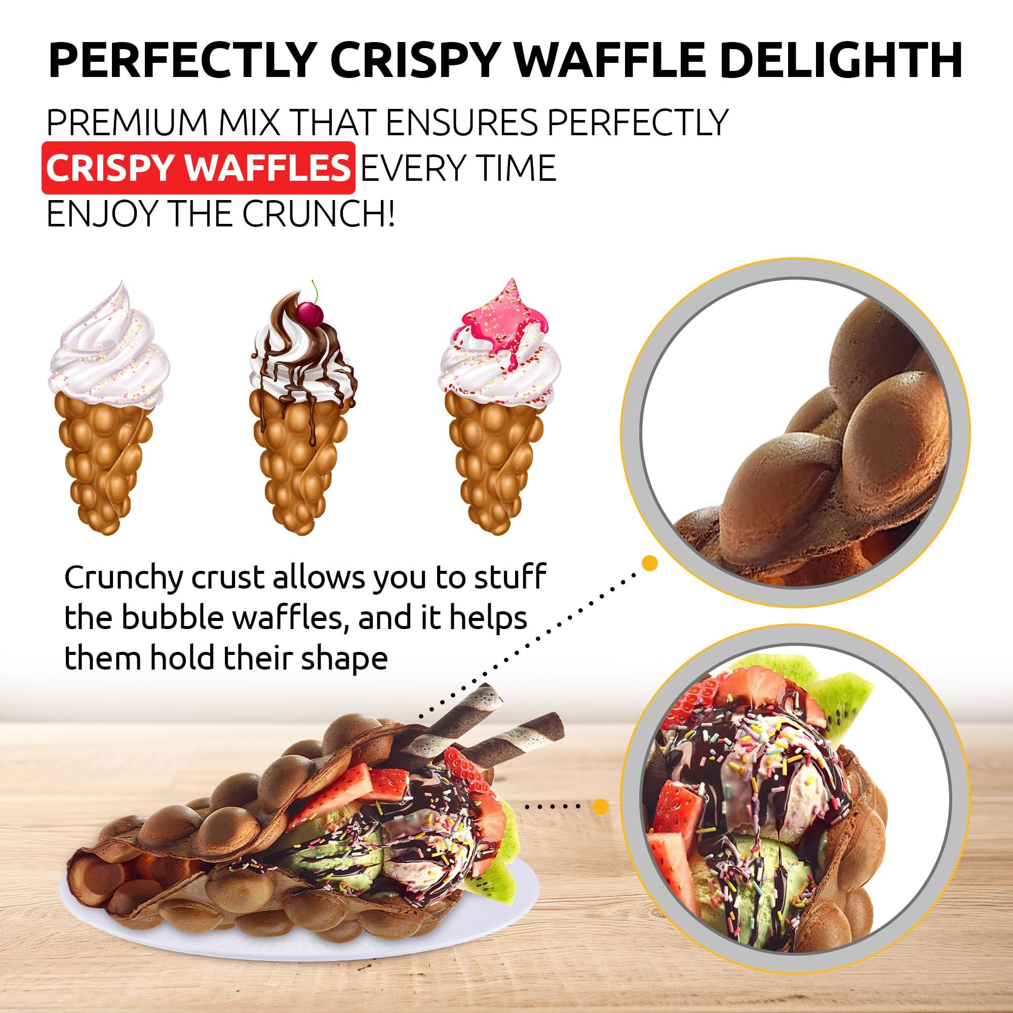 MIXES OLDSOUL OldSoul Professional Bubble Waffle Mix | 30 Lbs | Crispy | Chocolate Flavor | Egg Waffle Mix | 168 Waffles (30 Lbs, Traditional)