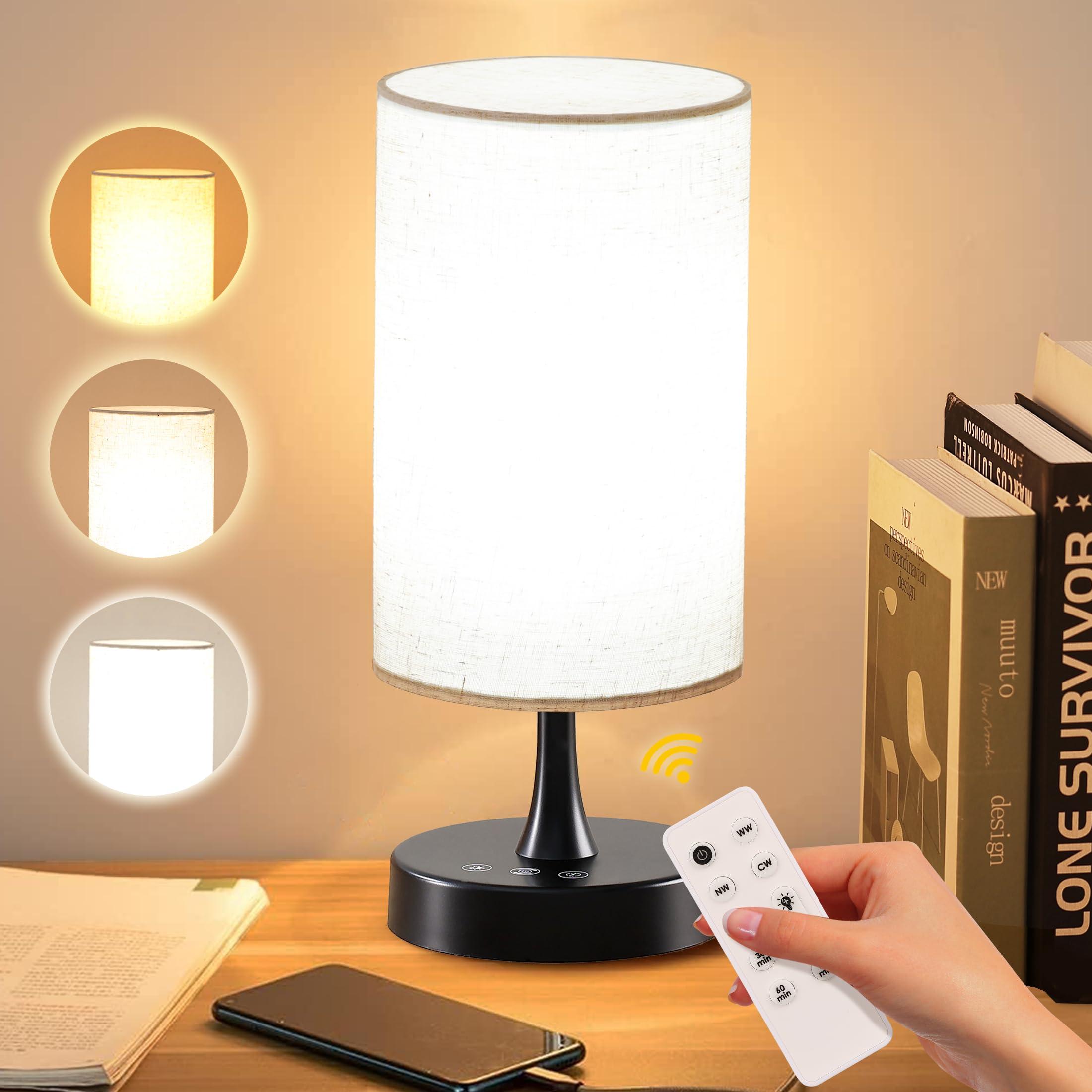 Caromolly Caromolly Light Therapy Lamp, 10000 Lux Lamp with Remote Control, 3 Color Temperature & 4 Brightness Level & Timer, Daylight Lamp for Home, Office, Decoration(Black Base Linen Shade)