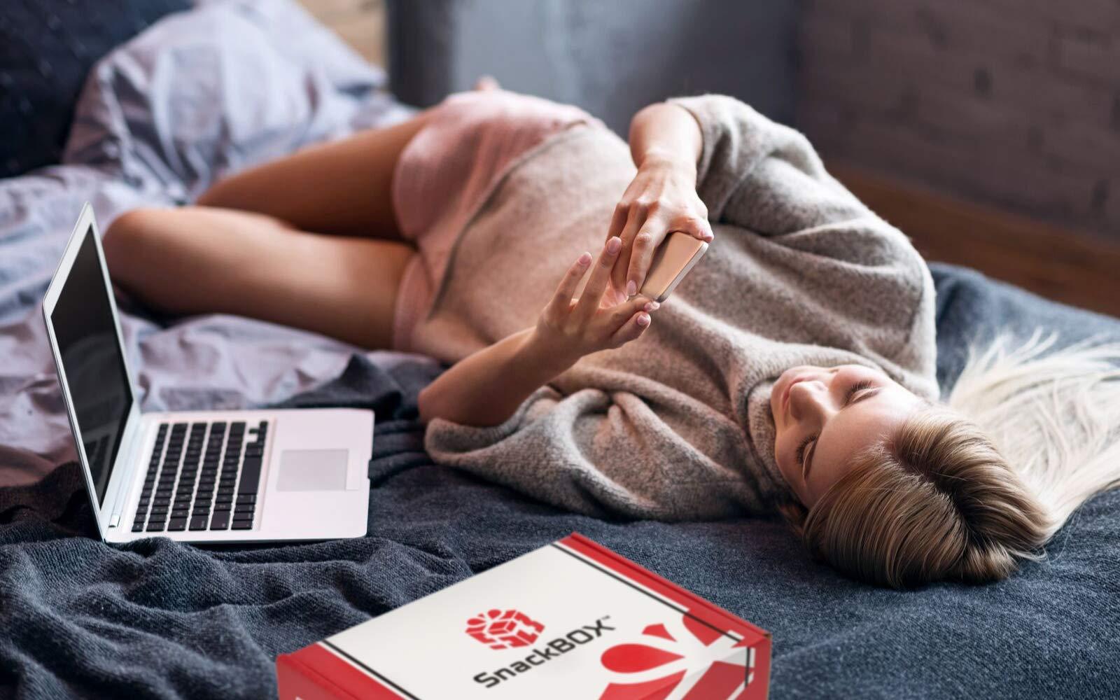 SB SnackBOX Snack BOX Gluten Free Healthy Care Package (34 Count) Valentines Day Holiday, Teachers, Back to School, College, Students, Exams, Gift Baskets, Birthday, Office, Over 3 LBS of Variety Pack Chips, Popcorn, Bars.