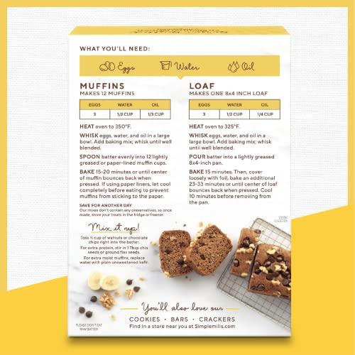 Simple Mills Simple Mills Almond Flour Baking Mix, Banana Muffin & Bread Mix - Gluten Free, Plant Based, Paleo Friendly, 9 Ounce (Pack of 6)