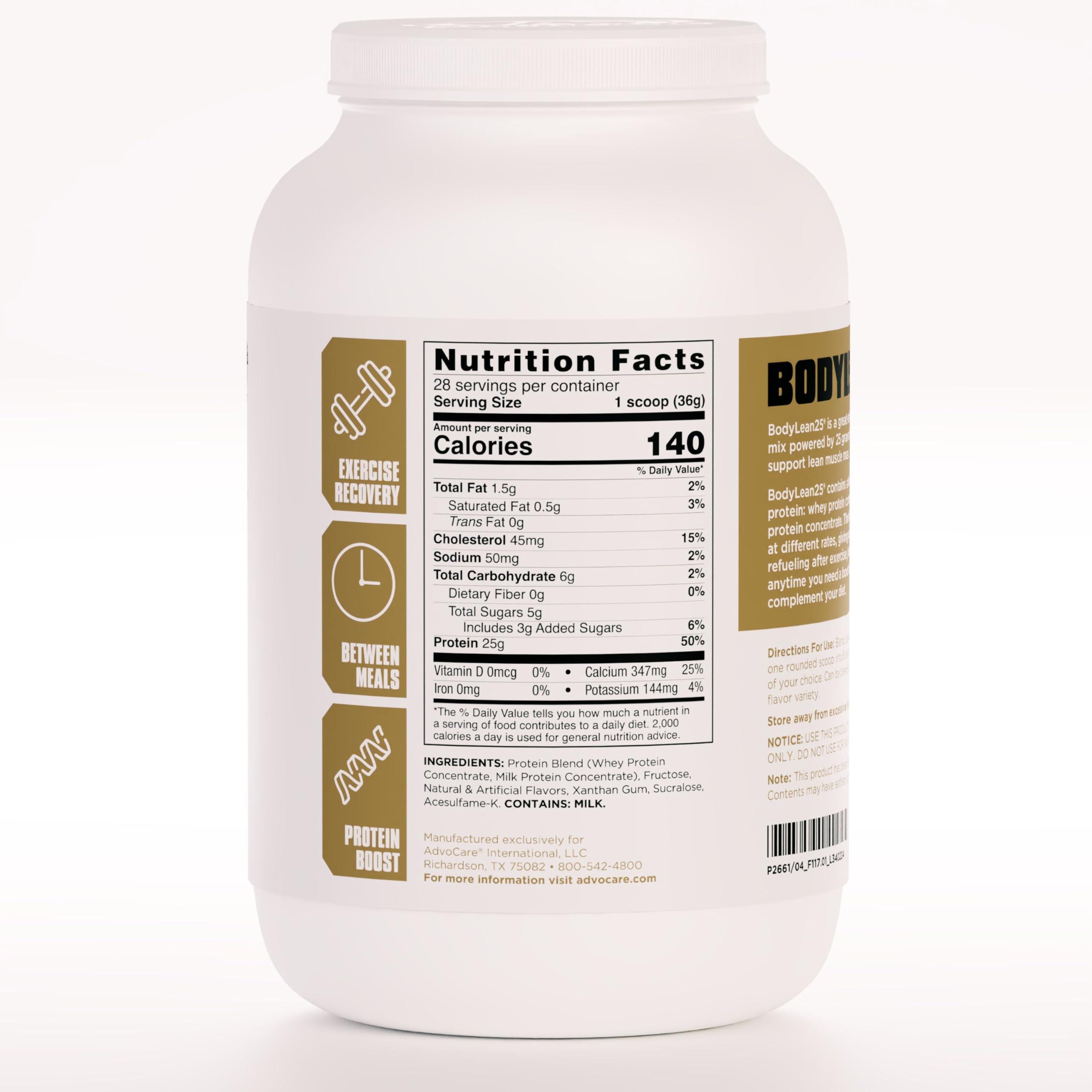 AdvoCare AdvoCare BodyLean25 - Protein Powder with Whey Protein Isolate - Supports Muscle Building & A Lean Body - Offers Energy Support* - Vanilla, 4.5 oz