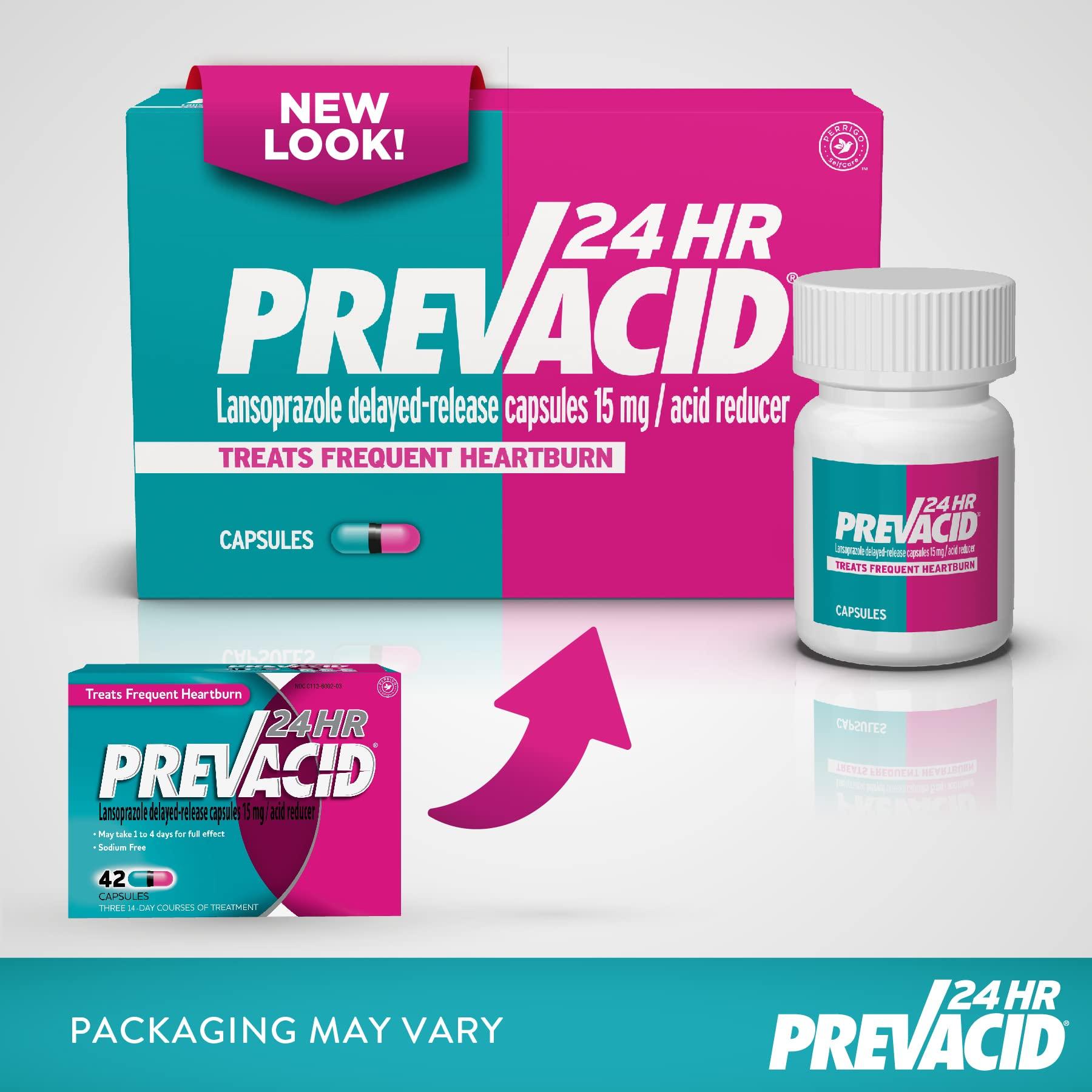 Prevacid Prevacid 24HR Acid Reducer 42ct & Lansoprazole Heartburn Relief Capsules 42ct Bundle