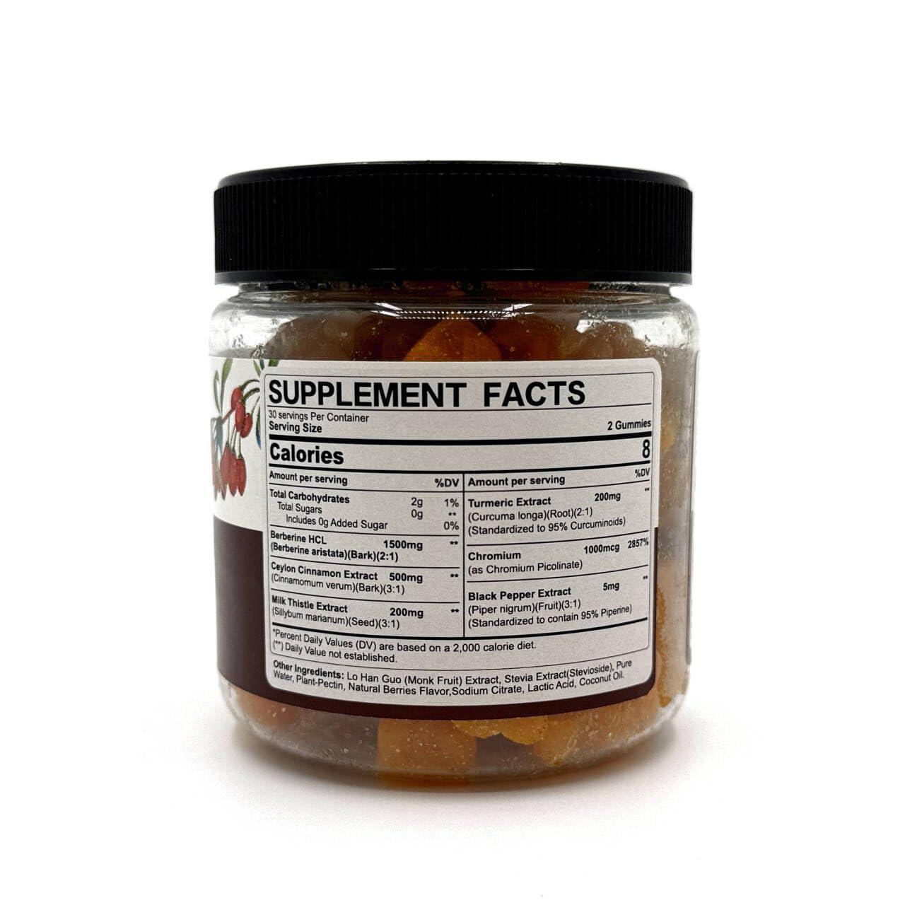 Nextdia Berberine Supplement 1500mg, Sugar Free Berberine with Ceylon Cinnamon Gummies w/Chromium, Turmeric, Milk Thistle for Naturally Metabolism Balanced, Berberine HCl from Indian Barberry Extract, 2 Pack