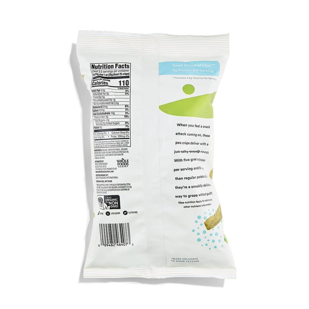 365 Everyday Value 365 by Whole Foods Market, Crisp Pea Lightly Salted Organic, 3.3 Ounce
