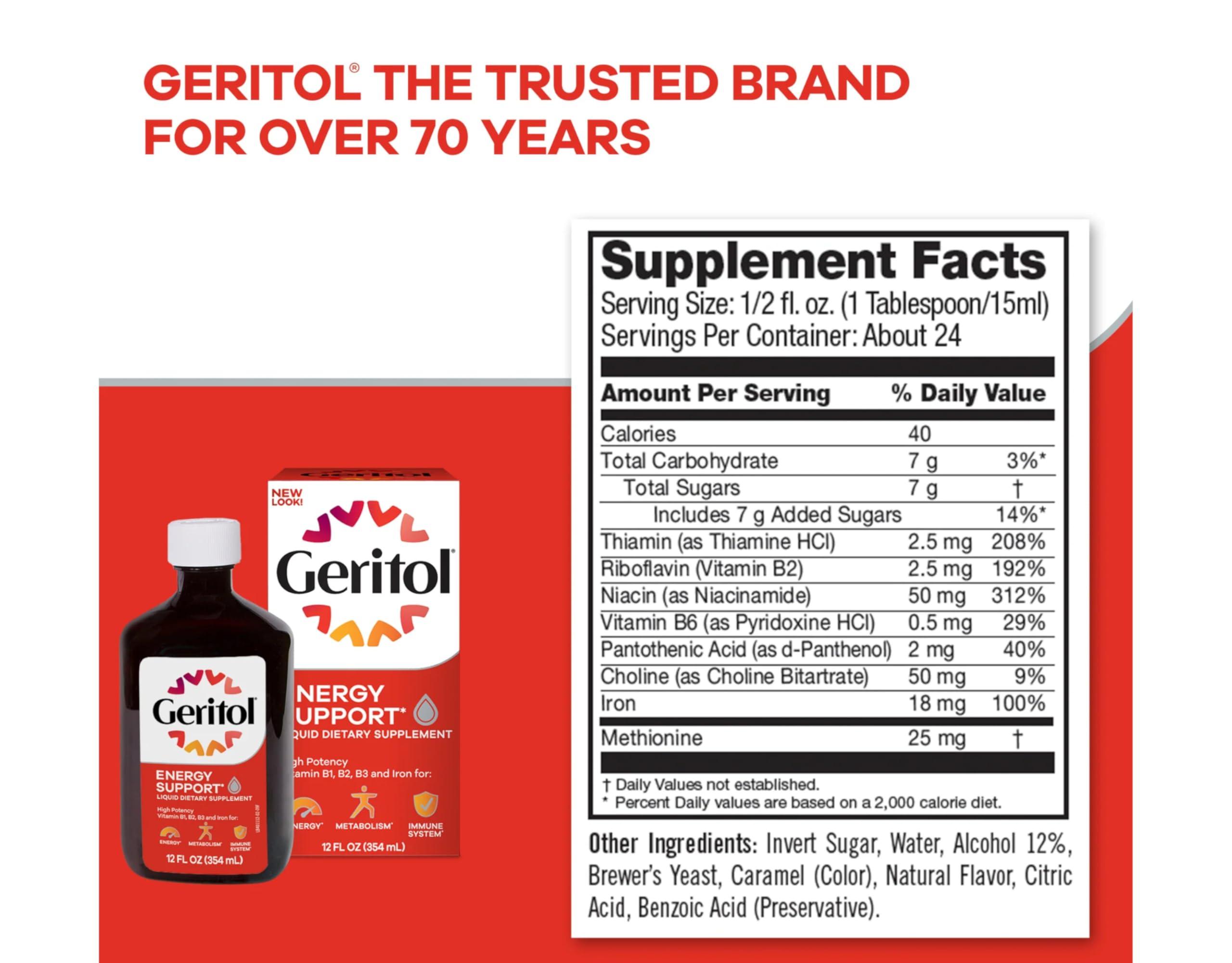 Geritol Geritol Liquid Energy Support B-Vitamins 12 oz (Pack of 5)