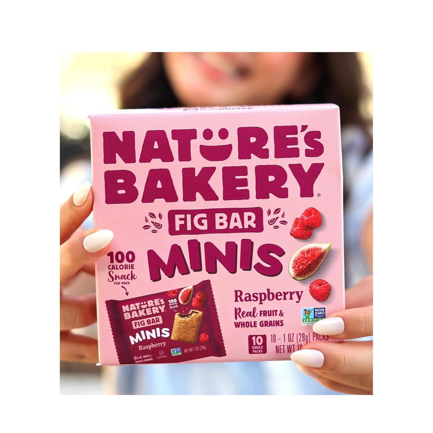 Nature\'s Bakery Nature\'s Bakery Fig Bar Minis, Raspberry, Whole Grain, Vegan Friendly, Kosher, Non-GMO, 10 Ounce (Pack of 6)