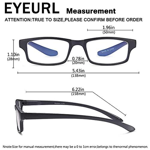 EYEURL EYEURL 2 Pack Reading Glasses for Women Men Neck Hanging Blue Light Blocking Glasses With Spring Hinges Eyeglasses Anti Glare UV Computer Readers Glasses,0.0