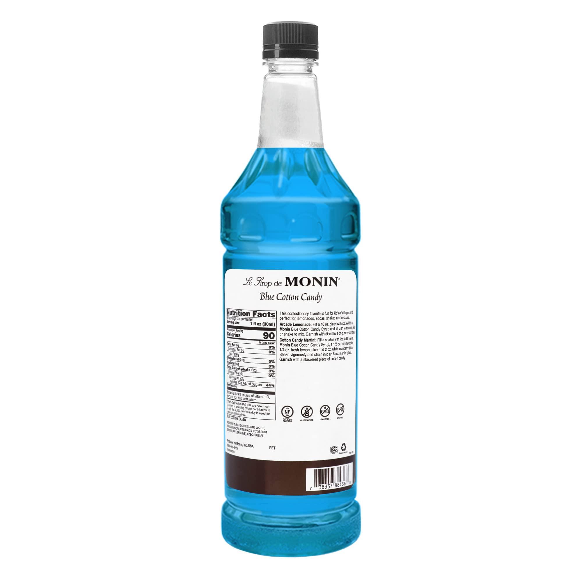 Monin Monin Blue Cotton Candy Syrup 1 ltr plastic bottle