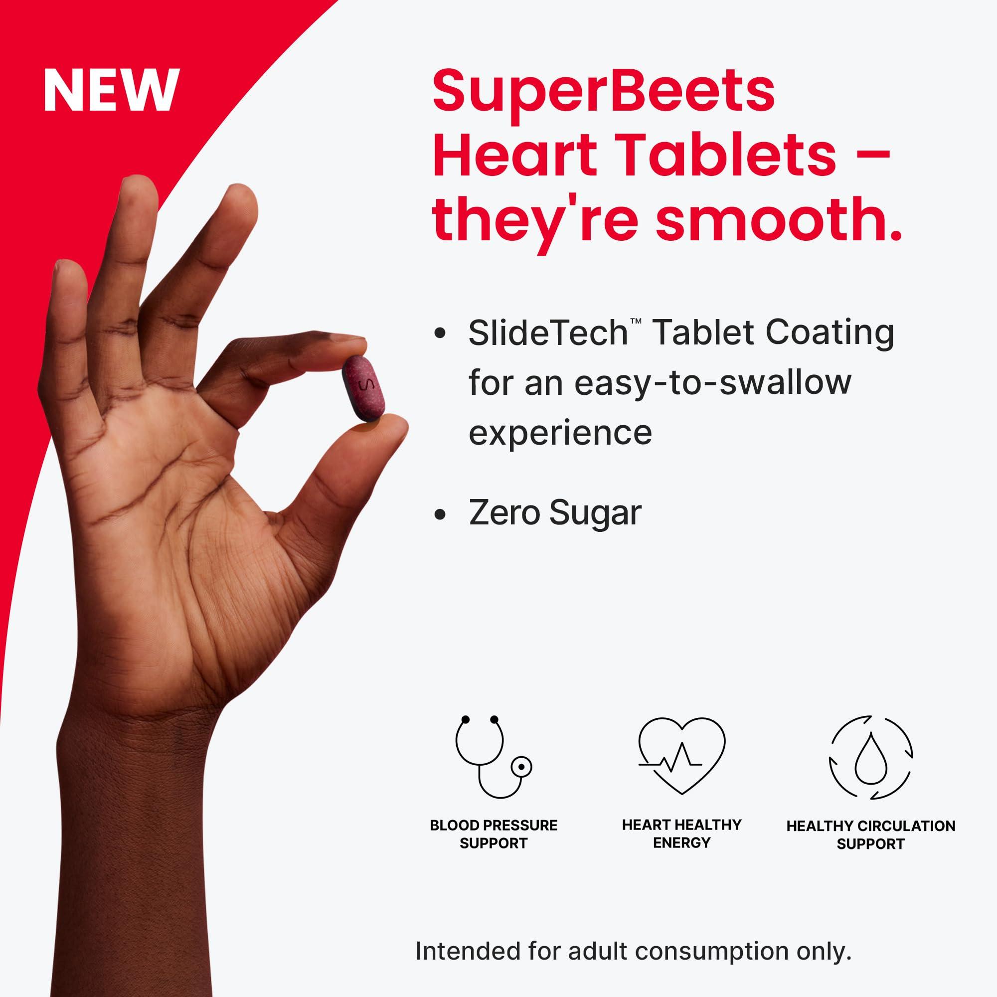 humanN humanN SuperBeets Heart Tablets Smooth Coat 500mg Non-GMO Powder Clinically Studied Antioxidants, 60 Count