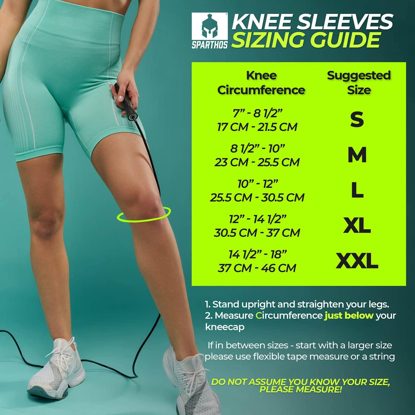 Sparthos Sparthos Knee Compression Sleeves by (Pair) – Support for Sports, Running, Joint Pain Relief – Knee Brace for Men and Women Walking Cycling Football Tennis Basketball Hiking Workout Jogging (Black-L)