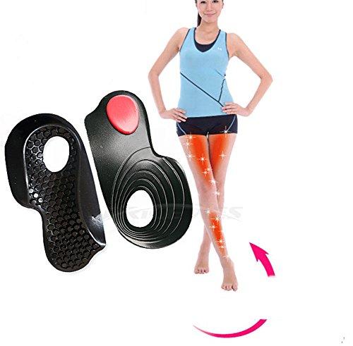 Price Xes Flatfoot Orthopedic Insole O/X Type Leg Correctors Straightener Soft Gel Shock Absorption Arches Bow Legs Support Foot Plantar Fasciitis Pain Relief Gel Corrective Sport Pads Heel Protector (L)