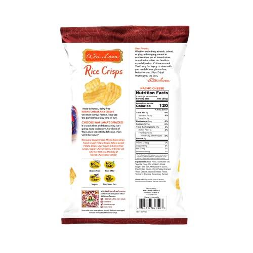 WAI LANA Wai Lana Chips Rice Crisps – Nacho Cheese, Gluten-Free, Vegan, Non-GMO, 4.5 oz (Count of 6)