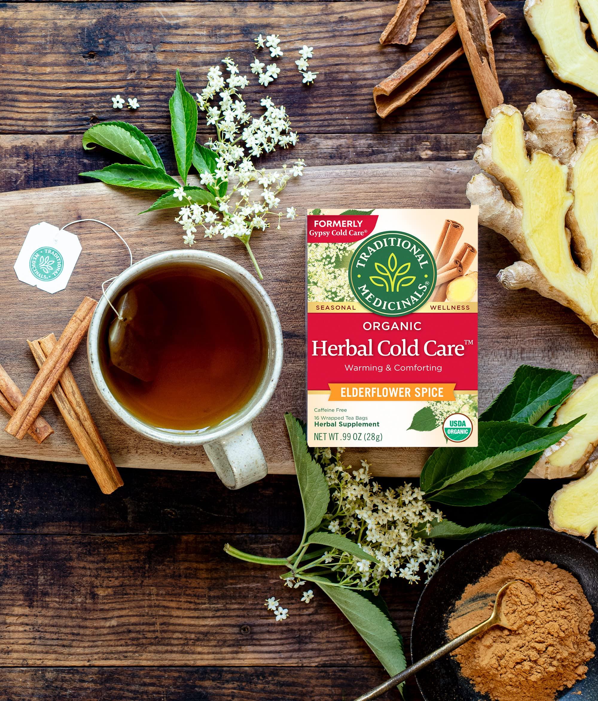 Traditional Medicinals Traditional Medicinals Tea, Organic Herbal Cold Care, Providing Soothing Comfort, 16 Tea Bags