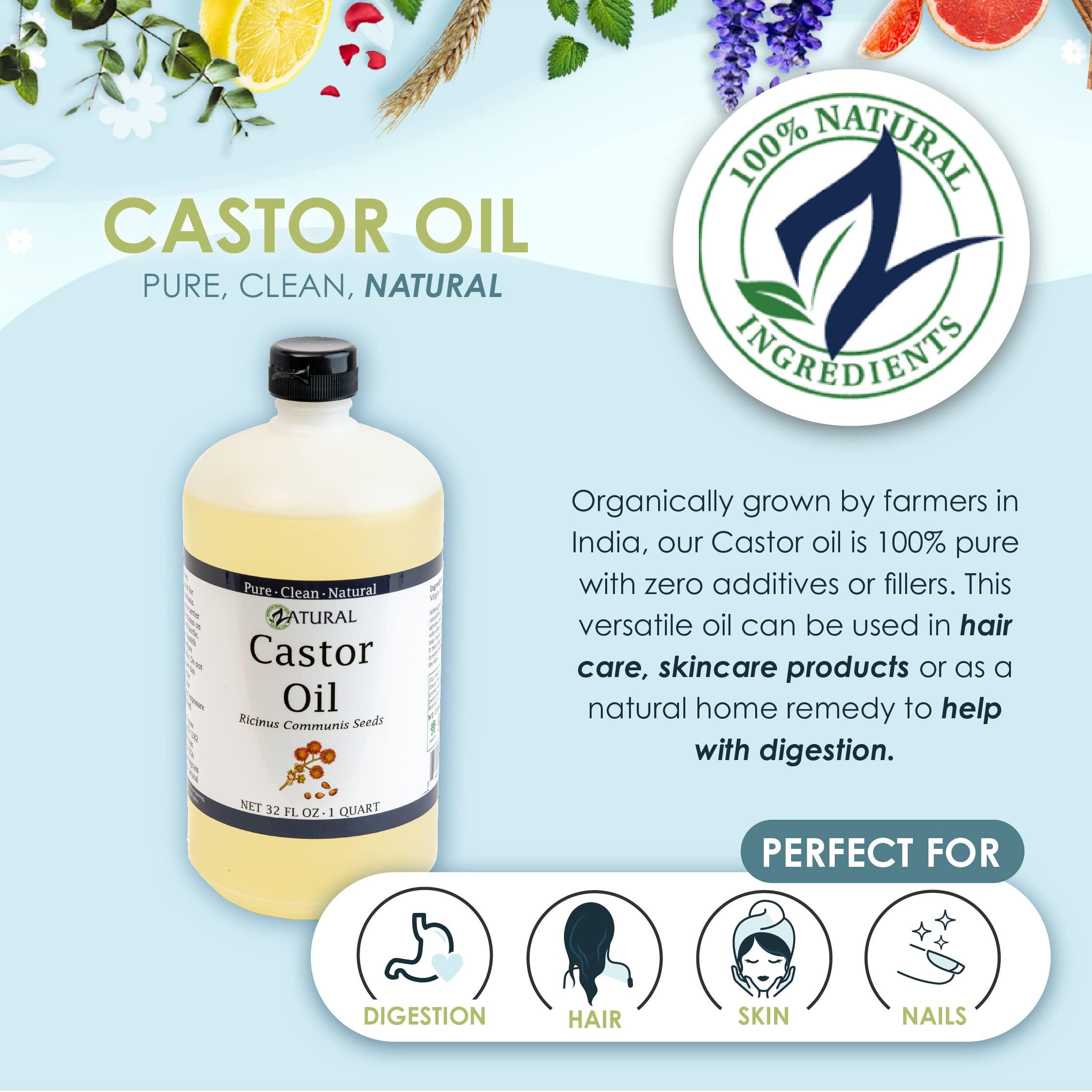 Zatural Castor Oil-Ricinus Communis-100% Pure, Clean Castor Oil(32 Ounce)