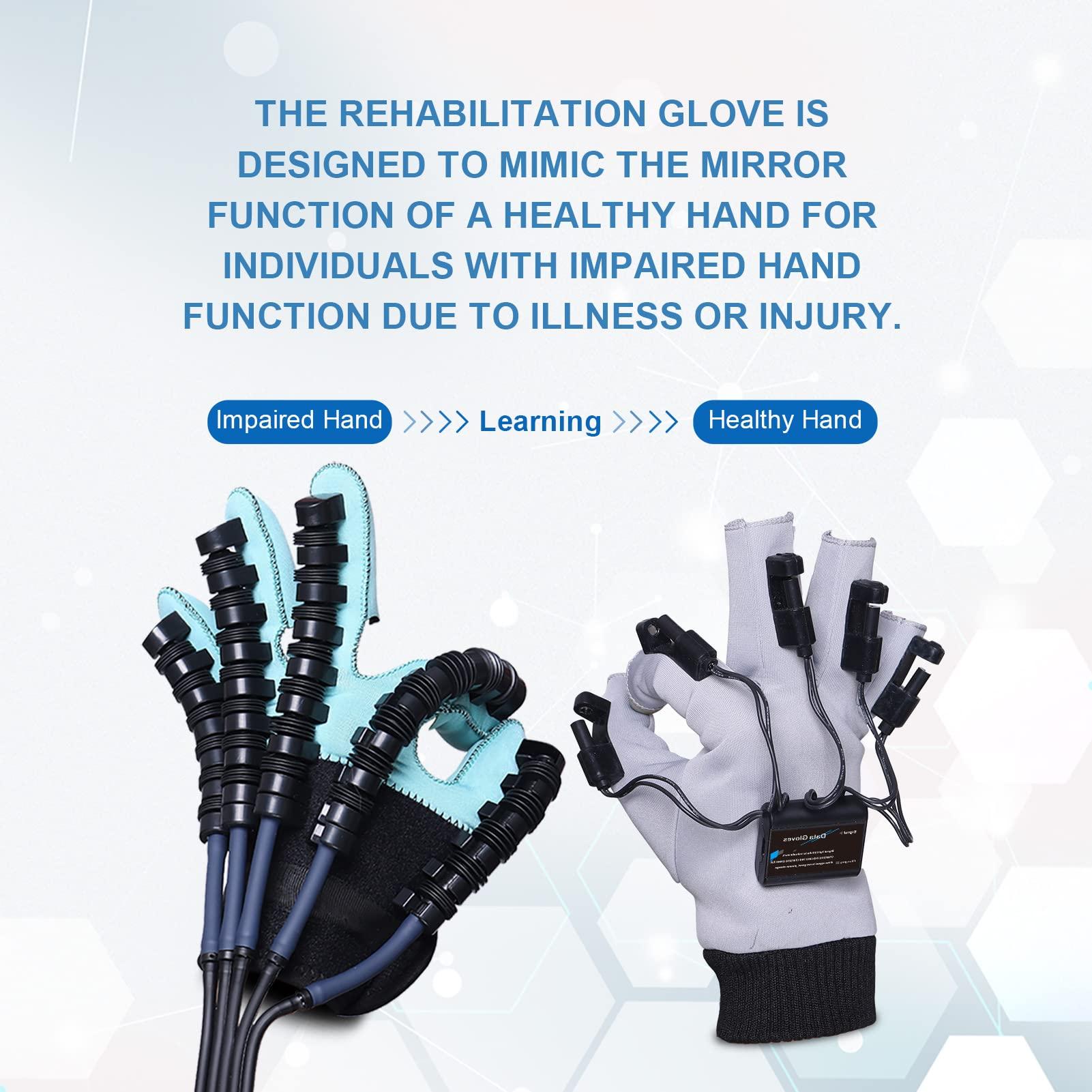 Nowinda Nowinda Rehabilitation Robot Gloves|Hemiplegia Finger Rehabilitation Trainer Robot Gloves-Stroke Hand Therapy Equipment for Home-Left Hand-XXL