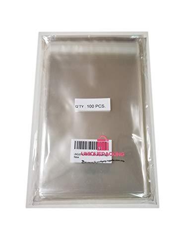 UNIQUEPACKING UNIQUEPACKING 100 Pcs 4 5/8 X 5 3/4 Clear A2+ Card Resealable Cello/Cellophane Bags (Fit One A2 Size Card w/Envelope)