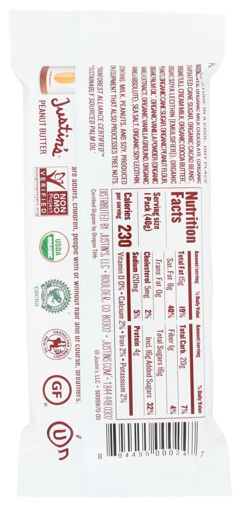 Justin\'s Justin`S Milk Chocolate P/Butter Milk Cups 1.4 Oz (Pack of 12)