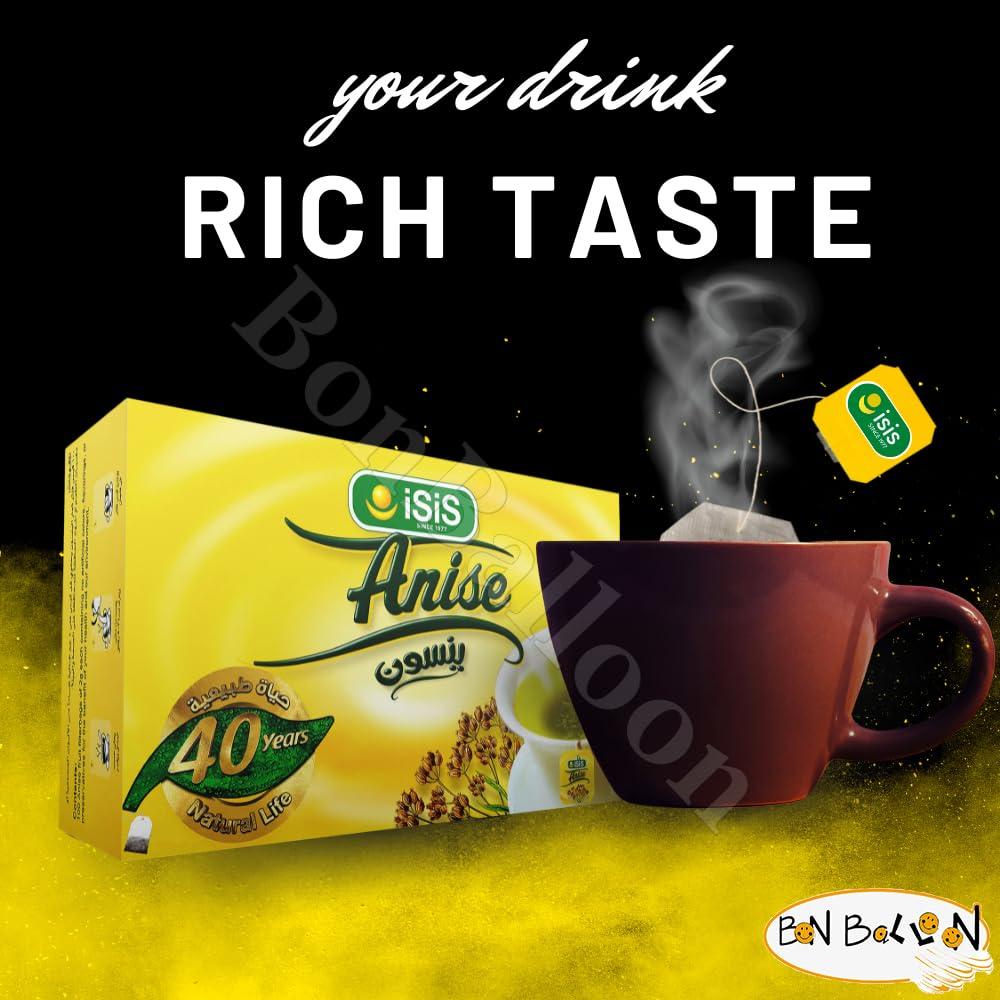 Herbal Isis Anise Herbal Tea Natural Egyptian Herbals Herbs Herb Tea Flower Anis No Artificial Flavors No Artificial Coloring No Preservatives No Additives Non Gmo Kosher Halal (1 Pack = 50 Tea Bags)