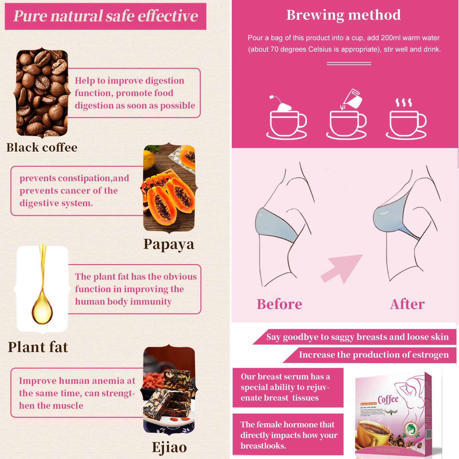 WEERSHUN Papaya Coffee - Papaya Pueraria Breast Enhancement Coffee 16bags/Box (1 Box)