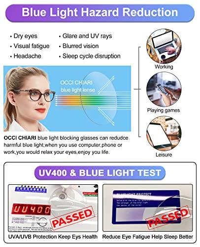 OCCI CHIARI OCCI CHIARI Bifocal Reading Glasses with Clear Top,Blue Light Blocking Readers Women 1.0 1.5 2.0 2.5 3.0 3.5(300+ Demi)