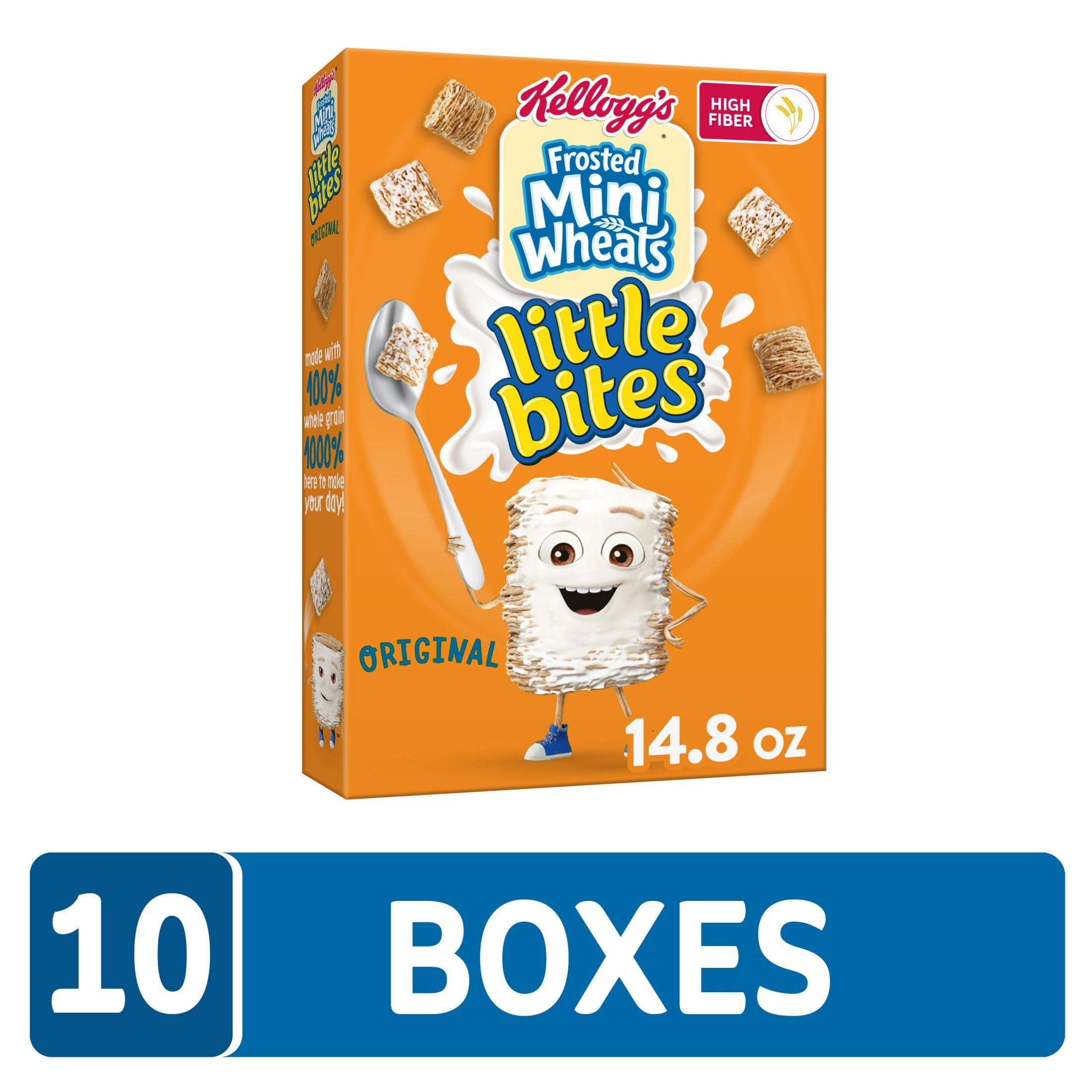 Frosted Mini-Wheats Kellogg\'s Frosted Mini-Wheats Little Bites Breakfast Cereal, Kids Cereal, Family Breakfast, Original (10 Boxes)