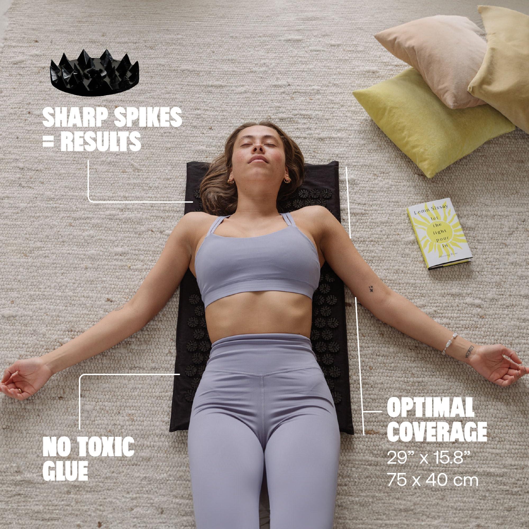 ShaktiMat ShaktiMat Classic Acupressure Mat Original Intensity in Shakti Black, Relieves Stress & Tension, Promotes Relaxation & Focus | Similar to Acupuncture, No Needles Required | FSA/HSA Eligible