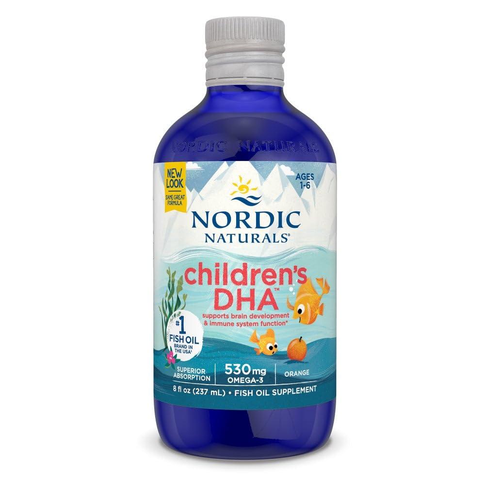 Nordic Naturals Nordic Naturals Children’s DHA, Orange - 8 oz for Kids - 530 mg Omega-3 with EPA & DHA - Brain Development & Function - Non-GMO - 96 Servings