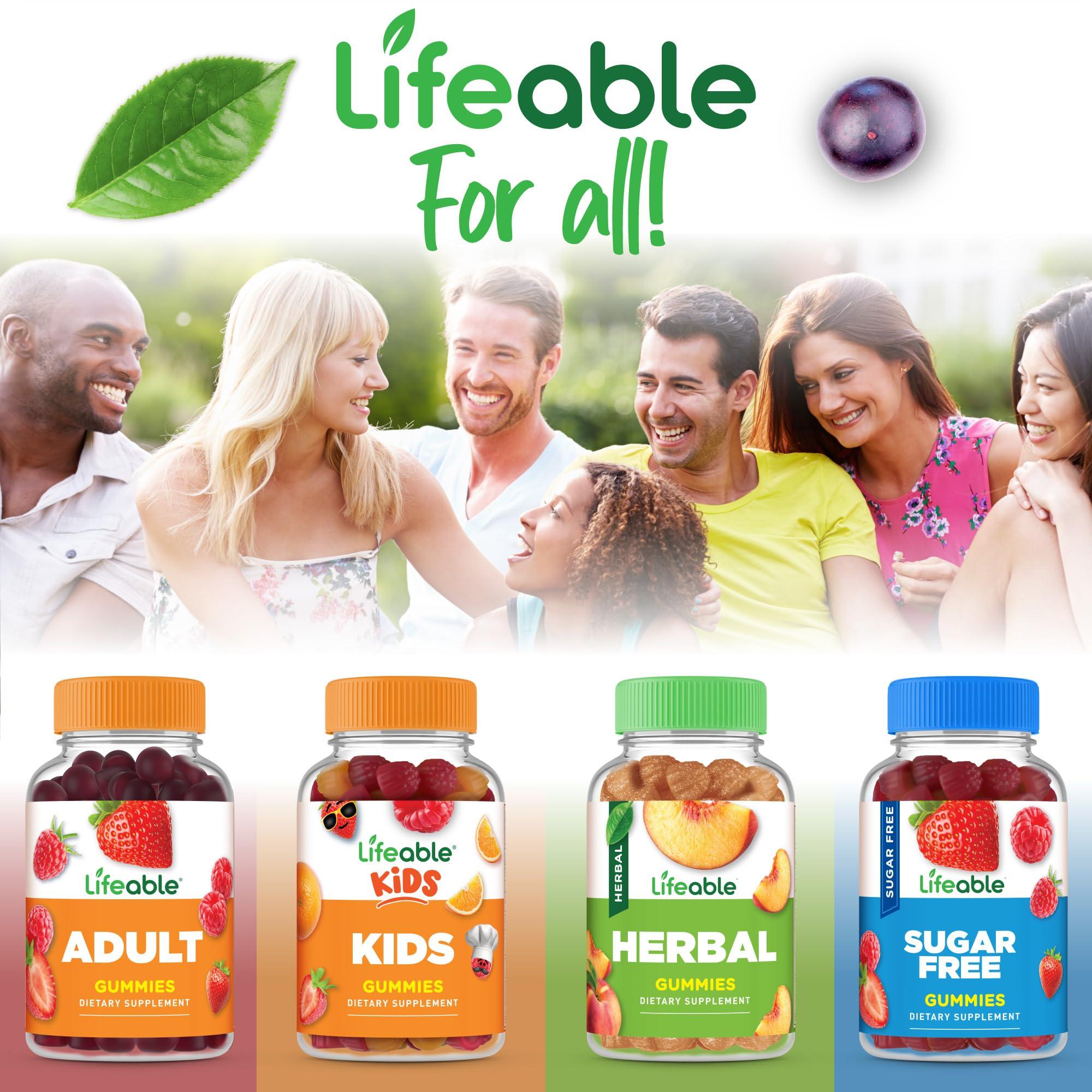Lifeable Lifeable Vitamin B6 Gummies | 100mg | Great Tasting VIT B6 Supplement | Vegan B6 Vitamins for Nerve Support Supplement | Vitamin B 6 for Adults, Men, Women | 60 Gummies