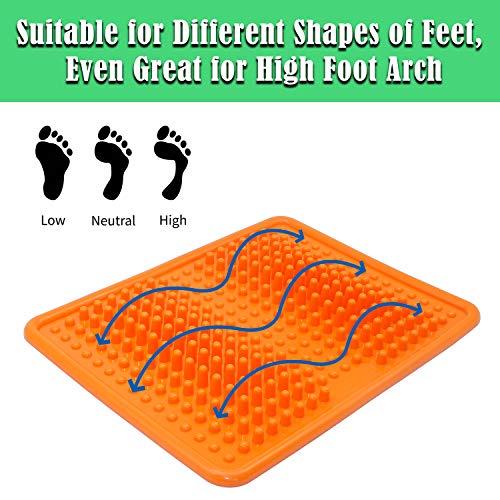 GuanZo Foot Massager Mat, Acupressure Relaxation Reflexology Mat for Plantar Fasciitis, Heel, Arch Pain & Stress (Orange)