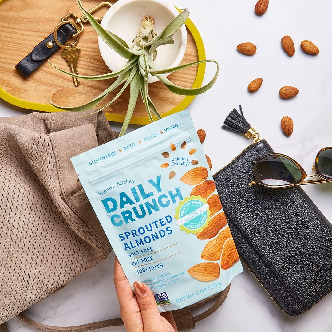 Daily Crunch Daily Crunch Sprouted Almonds - 5 Ounce Bags (Original Sprouted, Single Bag - 5 Ounces)