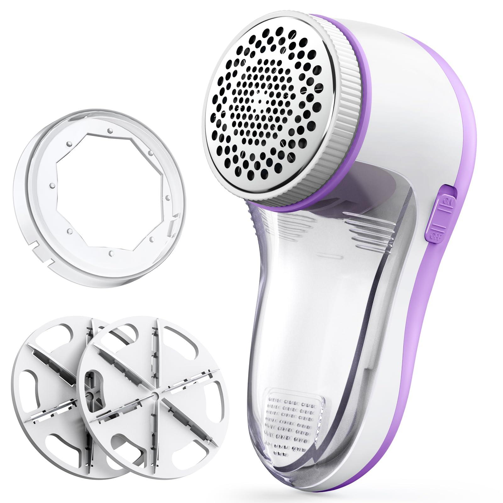 POPCHOSE POPCHOSE Fabric Shaver, Lint Remover for Clothes, Electric Lint Shaver with 6-leaf Blades, Sweater Shavers to Remove Pilling for Clothing, Couch, Furniture, Fuzz, Lint Ball, Bobbles, Violet Purple