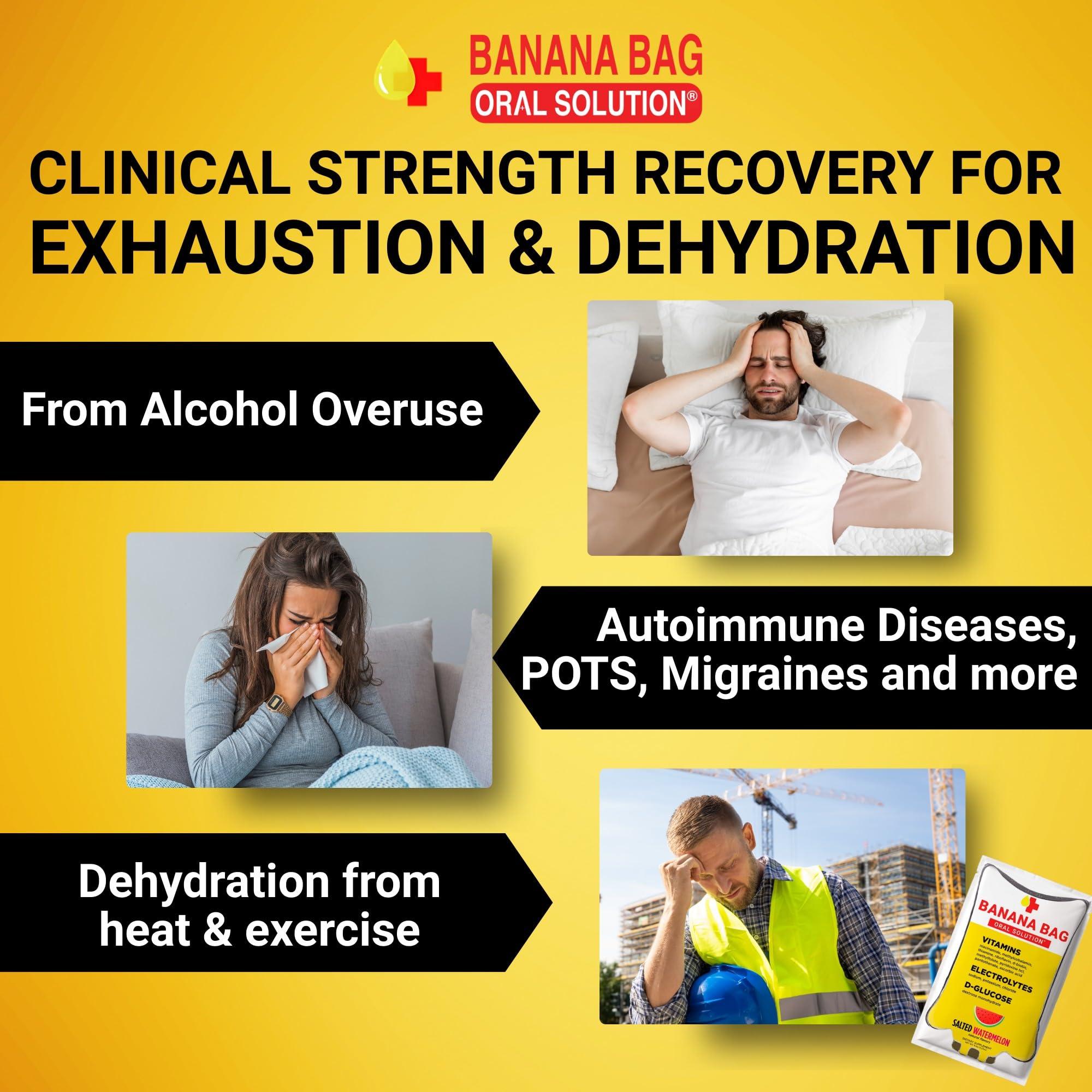 Banana Bag Oral Solution Banana Bag Oral Solution Packets Salted Watermelon 5pk | A Refreshing Blend of Electrolytes, Vitamin C, and B-Complex for Hydration and Energy. Convenient, Easy-to-Mix, and Perfect for Daily Use.