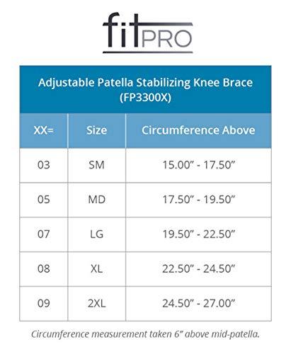 FitPro FitPro Adjustable Patella Stablizing Knee Brace, X-Large, Amazon Exclusive Brand, Black