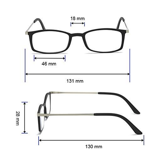 KoKoBin KoKoBin Ultra-thin anti-blue reading glasses, anti-glare glasses (Black, 1.25)
