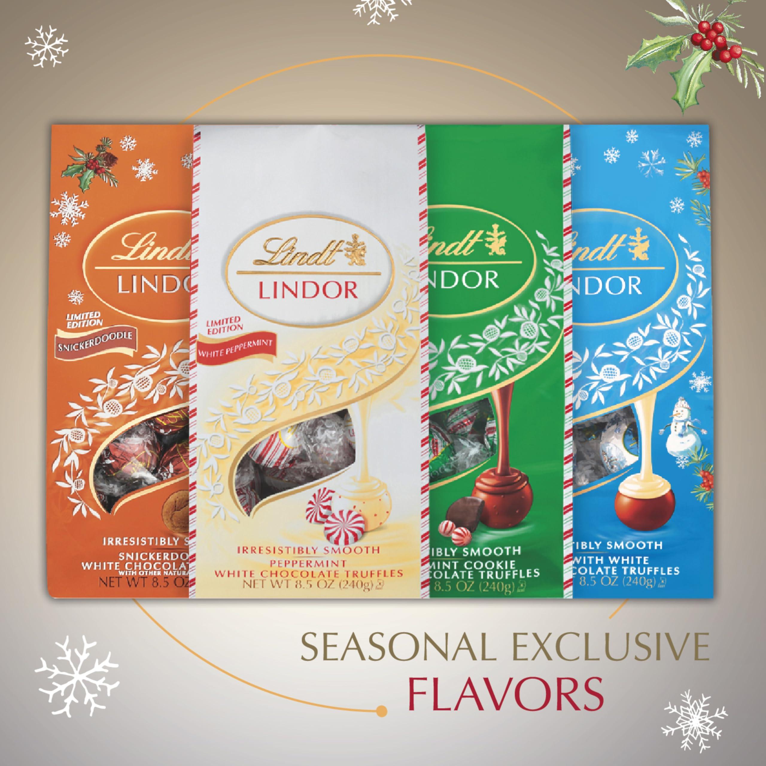 Lindt Lindt LINDOR White Chocolate Peppermint Truffles, White Chocolate Candy with Smooth Peppermint Truffle Center, 8.5 oz. Bag