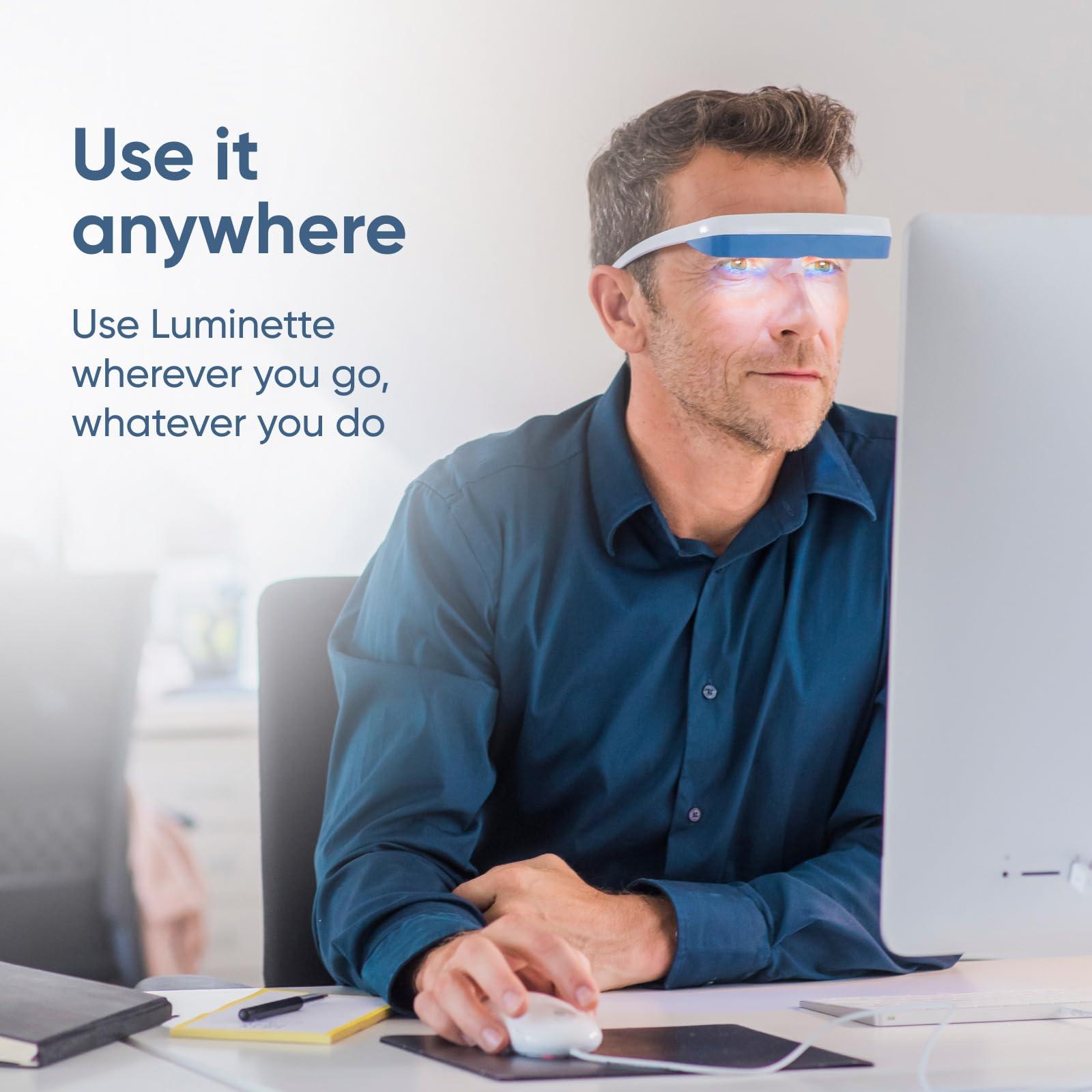 luminette Luminette 3 Light Therapy Glasses - Wearable Light Therapy Lamp - Blue Enriched White LED Sun Lamp - Natural Relief for Sleep Problems, Seasonal Mood Disorders and Jet lag - Portable Daylight Lamp