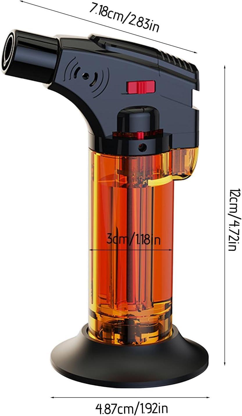 NineLife Basics Butane Torch Lighter, Butane Lighter Refillable, Torch Lighter with Safety Lock and Adjustable Flame, Baking, Gun Torch Lighter for Cooking Food, BBQ, Lighter Torch No Gas Included (Orange)