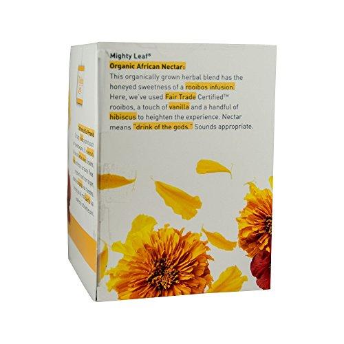 Mighty Leaf Mighty Leaf Whole Leaf Tea, Organic African Nectar, 45 Tea Bags (Pack of 3, 15CT each) Individual Pyramid-Style Tea Sachets of Uncaffeinated Organic Rooibos Tea, Delicious Hot or Iced
