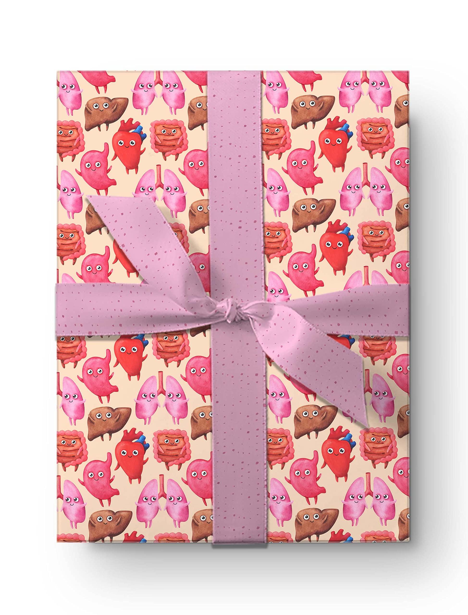 Generic Funny Organs Medical Gift Wrap Doctor Wrapping Paper First Reponder Nurse Theme Party Decor (12 foot x 30 inch roll)