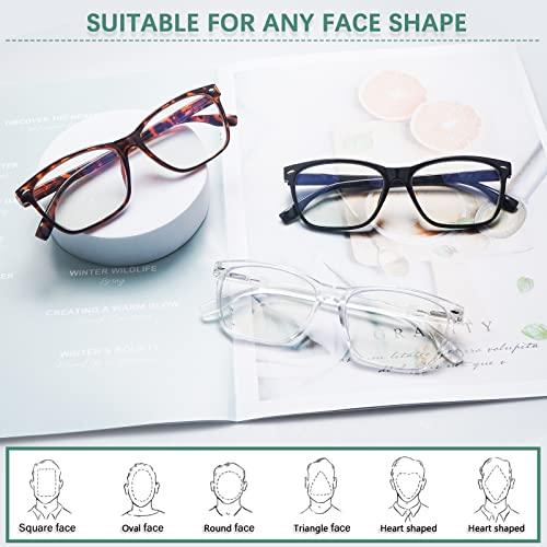 CLASAGA CLASAGA Progressive Multifocus Reading Glasses for Women, Blue Light Blocking Ladies Computer Readers with Spring Hinge (3 mix-1, 4, multiplier_x)