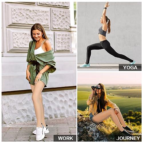 Ktinnead 20-30 mmHg Compression Pantyhose for Women, Open Toe Medical Compression Stockings, Waist High Opaque Compression Tights for Edema, Varicose Veins, Swelling, Pregnant, Teacher, Doctor